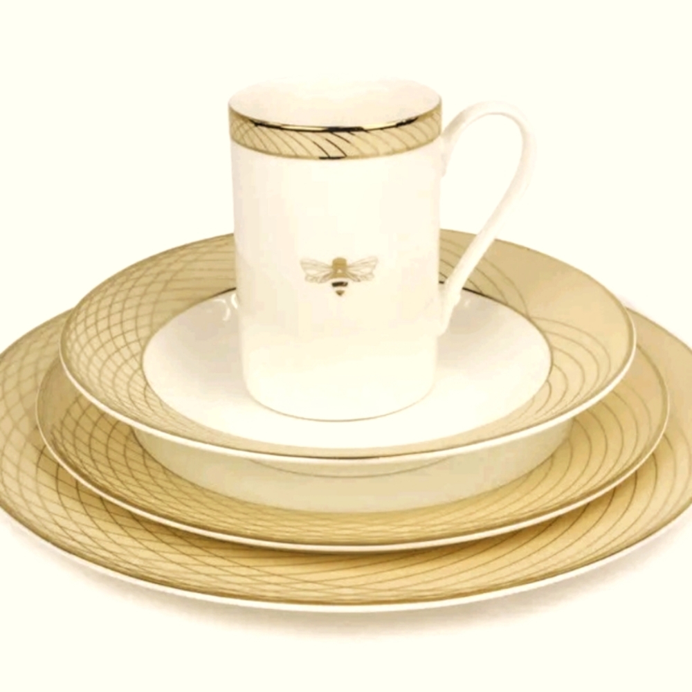 Mary Kay 2 sets, 50th Golden Anniversary Dinnerware with Bumblebee
